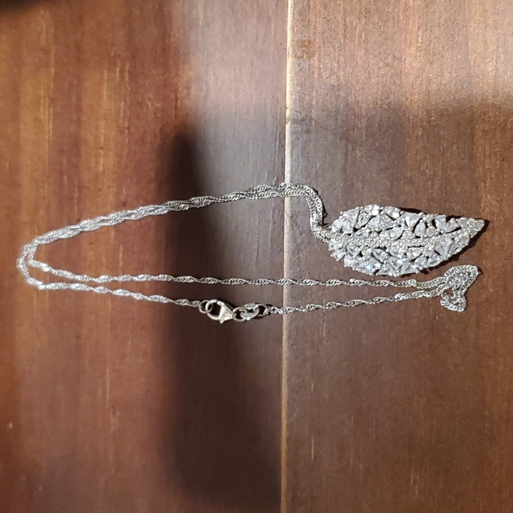 Sterling Silver Leaf Necklace - image 4